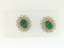 Load image into Gallery viewer, TWO TONE 18 KARAT EMERALD STUD
